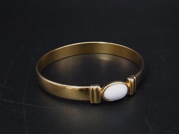 ■美品■ MONET モネ バングル ブレスレット アクセサリー レディース オフホワイト系×ゴールド系 DM0570