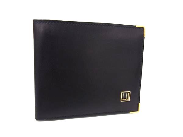 ■美品■ dunhill ダンヒル コンフィデンシャル レザー 二つ折り 財布 ウォレット 札入れ カード入れ メンズ ブラック系 DM3849