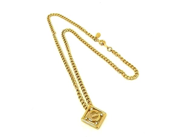 樂天商城 - ■美品■ GIVENCHY ジバンシィ ヴィンテージ ラインストーン ネックレス ペンダント アクセサリー ゴールド系 DN0174