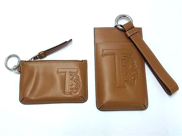 樂天商城 - ■極美品■ TODS トッズ レザー カードケース コインケース 小銭入れ マルチケース キーリング 2点 セット メンズ ブラウン系 BQ1303