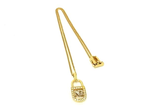 樂天商城 - ■美品■ NINA RICCI ニナリッチ ラインストーン ネックレス ペンダント アクセサリー レディース ゴールド系×シルバー系 DJ6174