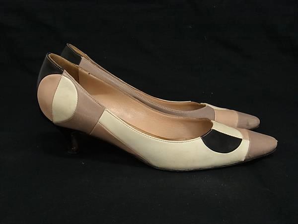 pleasure-Store 楽天市場店のMARNI マルニ レザー ヒール パンプス 表記サイズ 35 (約22.5cm) 靴 シューズ レディース ベージュ系×マルチカラー DJ7082｜アングル2