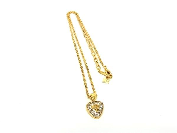 Chromium - ■極美品■ NINA RICCI ニナリッチ ヴィンテージ ラインストーン ハート ネックレス ペンダント アクセサリー ゴールド系 DJ7856