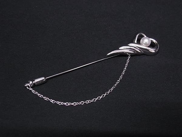 ■美品■ TASAKI タサキ 本真珠 アコヤ真珠 パール 約7mm SV925 ピンブローチ アクセサリー レディース シルバー系 DK4094