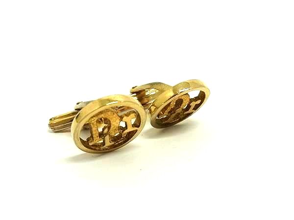ChristianDior クリスチャンディオール ヴィンテージ カフス カフスリンクス アクセサリー メンズ レディース ゴールド系 DN0276
