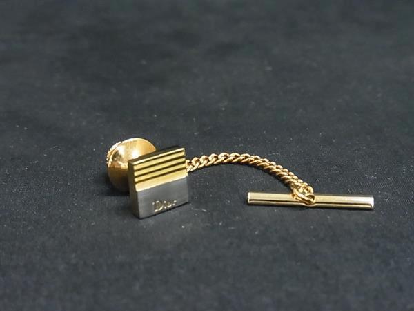 ■美品■ ChristianDior クリスチャンディオール ヴィンテージ タイタック ネクタイピン アクセサリー メンズ ゴールド系 DN0278