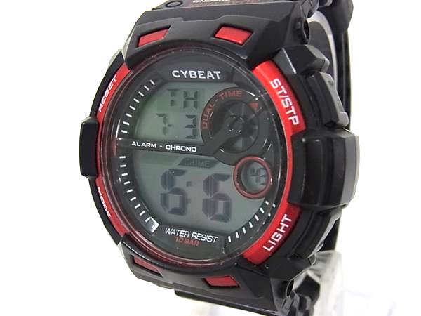 ■稼働品■美品■ CYBEAT サイビート サンフレイム J-Axis ACY14 SS クォーツ 10気圧防水 腕時計 ウォッチ ブラック系 DJ1528
