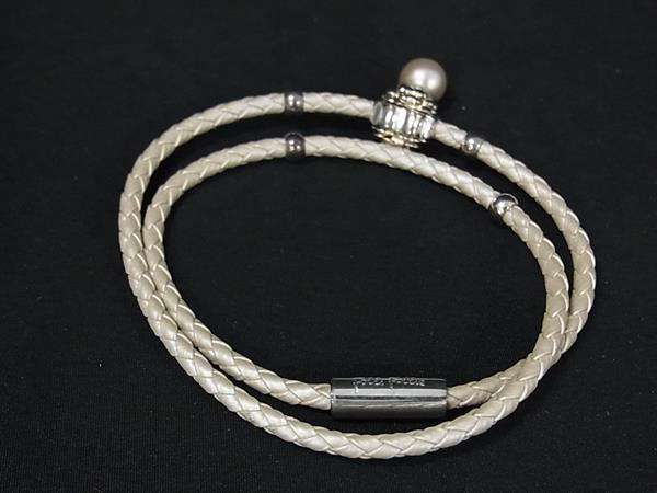 ■美品■ Folli Follie フォリフォリ パール 2連 ブレスレット アクセサリー レディース アイボリー系×シルバー系 DJ3313