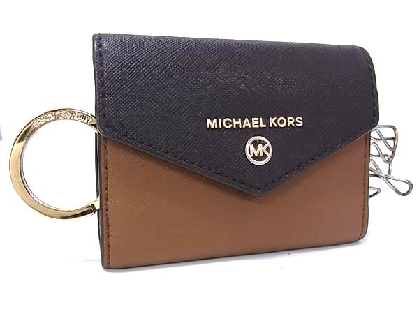 ■美品■ MICHAEL KORS マイケルコース PVC 6連 キーケース 鍵入れ コインケース コインパース 小銭入れ ブラウン系 DJ6954