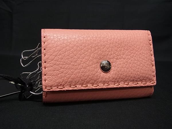 乐天商城 - ■新品■未使用■ FENDI フェンディ セレリア レザー 6連 キーケース 鍵入れ レディース コーラルオレンジ系 FT5034