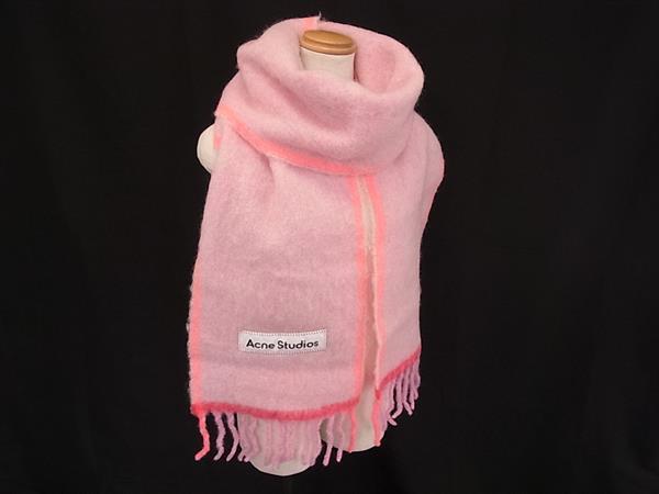 美品 Acne Studios フリンジウールスカーフ ピーチピンク マフラー 楽天市場】アクネ マフラー ピンの通販