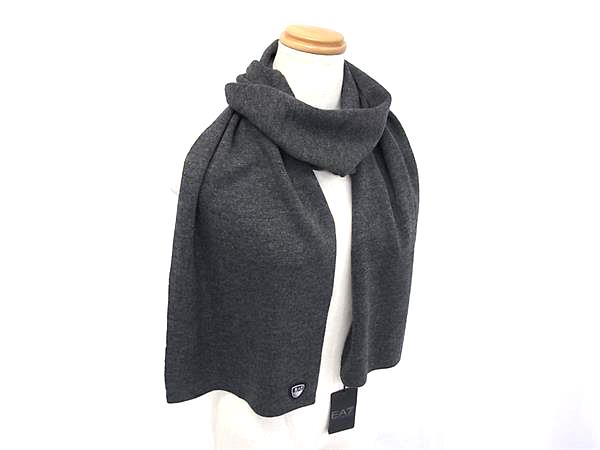 Cashmere - ■新品■未使用■ EMPORIO ARMANI エンポリオアルマーニ EA7 アクリル100％ マフラー ストール 防寒具 メンズ グレー系 FX1821