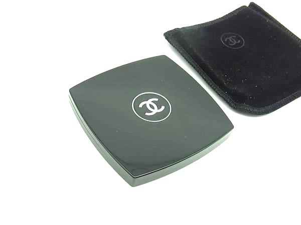 ■美品■ CHANEL シャネル ココマーク ミロワールドゥーブルファセット ミラー 鏡 手鏡 拡大鏡 レディース ブラック系 DH8825