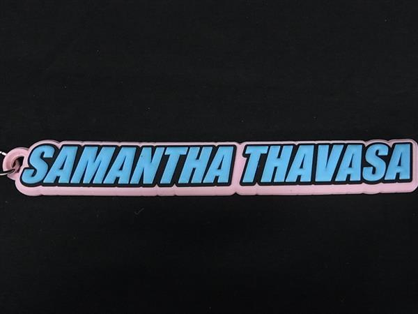 ■美品■ Samantha Thavasa サマンサタバサ ラバー キーホルダー バッグチャーム ブルー系×ピンク系 DH9946