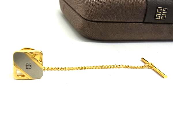 ■美品■ GIVENCHY ジバンシィ ヴィンテージ ネクタイピン タイタック アクセサリー メンズ ゴールド系×シルバー系 DI2477