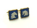 WEDGWOOD ウェッジウッド ジャスパー カフスボタン カフリンクス アクセサリー メンズ レディース ブルー系×ゴールド系 DI4009