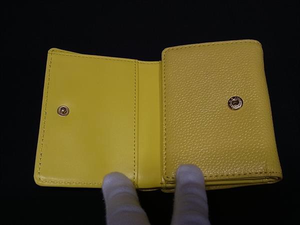 ■美品■ Samantha Thavasa サマンサタバサ レザー 三つ折り 財布 ウォレット 札入れ 小銭入れ カード入れ イエロー系 DK3052
