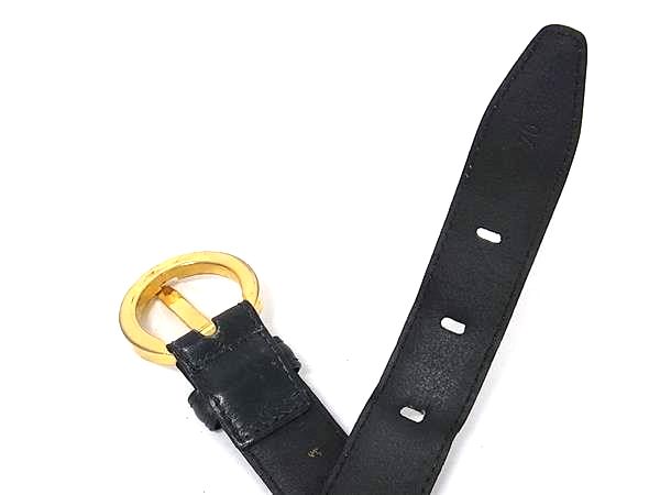 pleasure-Store 楽天市場店のSalvatore Ferragamo フェラガモ 232101 レザー ベルト 表記サイズ 70 レディース ブラック系×ゴールド系 DM6187｜アングル3