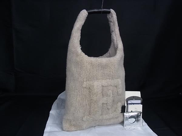 ■新品同様■ eb.a.gos エゴバス ワンホールトート ウールボア ワンハンドル ハンドバッグ レディース ベージュ系 FT7536