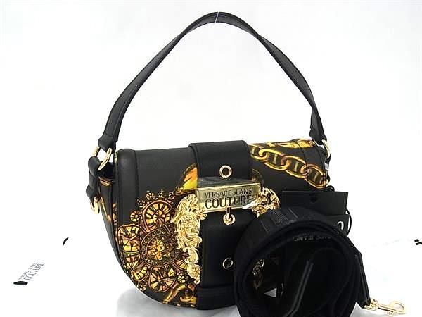 樂天商城 - ■新品同様■ VERSACE JEANS COUTURE ヴェルサーチ ジーンズ クチュール PVC バロック 2WAY ハンドバッグ ショルダー FT7547
