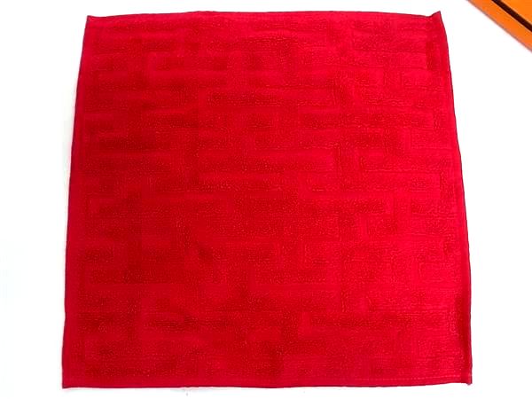 ■新品■未使用■ HERMES エルメス ステアーズ コットン100% ハンドタオル タオルハンカチ レディース ピンク系 FT8222