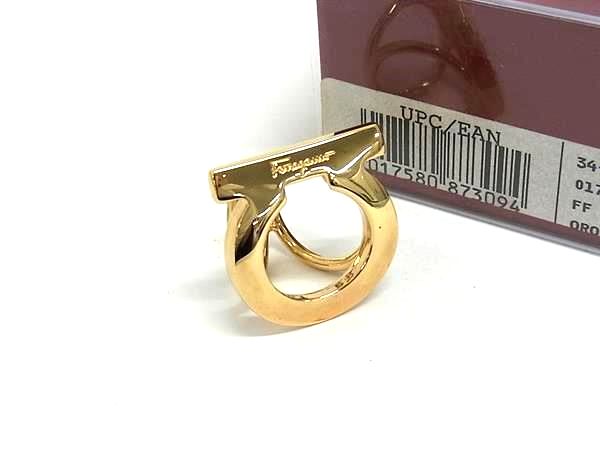 ■新品同様■ Salvatore Ferragamo フェラガモ ガンチーニ スカーフリング スカーフ留め アクセサリー レディース ゴールド系 BN8740