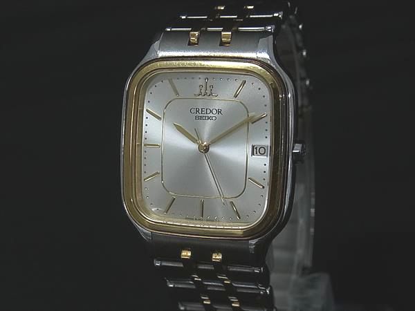 ■稼働品■美品■ CREDOR クレドール 8J82-5A00 SS ベゼル 18KT 18金 クォーツ 10気圧防水 腕時計 ウォッチ シルバー系 BP7899