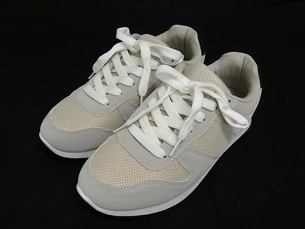 乐天商城 - ■極美品■ ZINN ジン メッシュ スニーカー 表記サイズ 36 (約23cm) 靴 シューズ アイボリー系×グレー系 DG8917