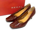■美品■ REGAL リーガル パテントレザー ヒール パンプス 表記サイズ 24 靴 シューズ レディース ブラウン系 DG8926