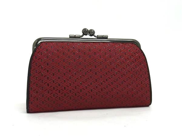 ■極美品■ INDEN-YA 印傳屋 インデンヤ 瓢箪 ひょうたん 鹿革 漆塗り がま口 ポーチ マルチケース 小物..