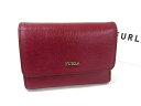 ■極美品■ FURLA フルラ レザー 三つ折り 財布 ウォレット レディース ボルドー系 DH8375(4)
