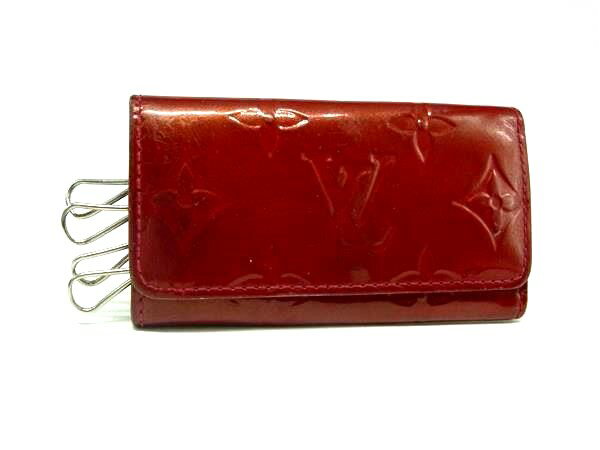 LOUIS VUITTON ルイヴィトン M91211 モノグラムヴェルニ ミュルティクレ4 4連 キーケース 鍵入れ ルージュ レッド系 DL2334