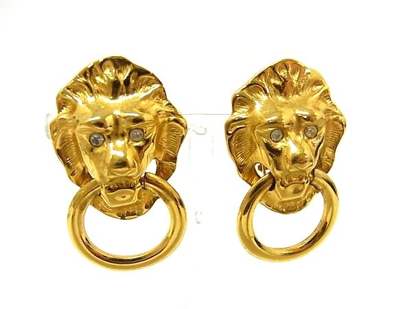 Other - ■美品■ KJL for AVON エイボン ヴィンテージ ドアノッカー ライオン クリップ式 イヤリング アクセサリー ゴールド系 DN0644