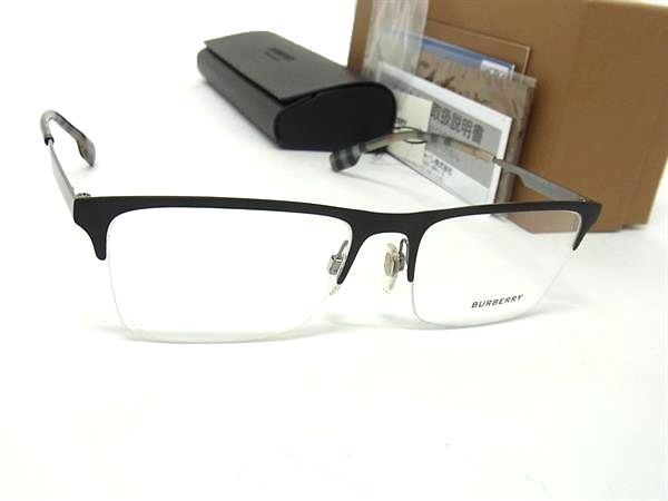 ■美品■ BURBERRY バーバリー B1344 1003 55□18 145 メガネ めがね 眼鏡 メンズ レディース ブラック系 FV7929
