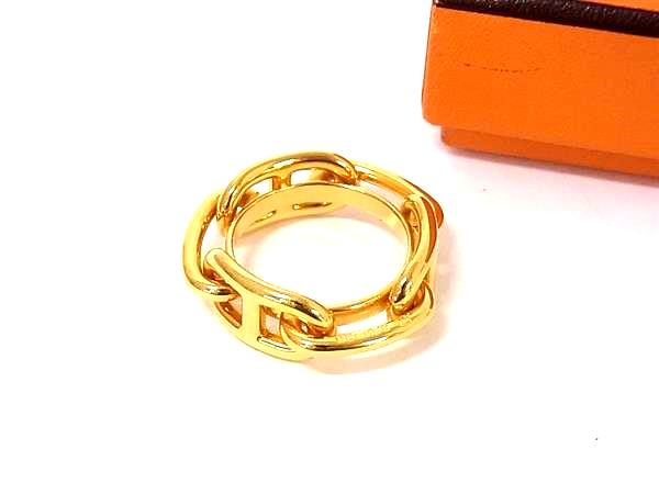 樂天商城 - ■極美品■ HERMES エルメス シェーヌダンクル ルカデ レガート スカーフリング スカーフ留め アクセサリー ゴールド系 FW2243