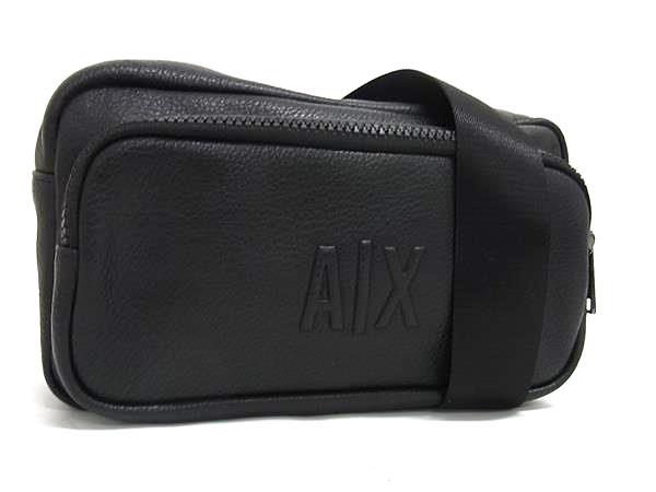 ■新品■未使用■ ARMANI EXCHANGE アルマーニエクスチェンジ レザー ウエストバッグ ウエストポーチ ボディバッグ ブラック系 FZ0291（楽天・pleasure-Store　楽天市場店）