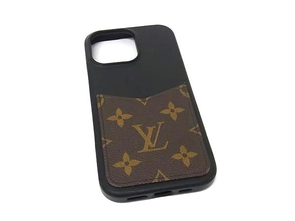 ■美品■ LOUIS VUITTON ヴィトン M12538 モノグラム バンパー iPhone16Pro Max対応 アイフォンケース ブラック系×ブラウン系 GA8902