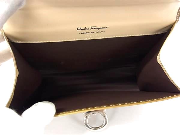 Salvatore Ferragamo フェラガモ 226652 ガンチーニ レザー クラッチバッグ セカンドバッグ ポーチ マルチケース ブラウン系 DJ1133