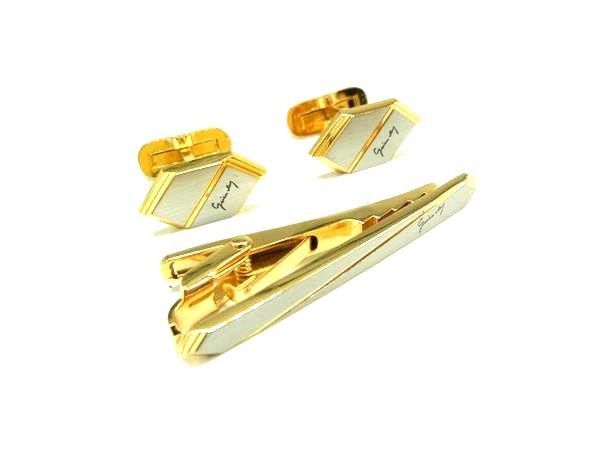 樂天商城 - ■美品■ GIVENCHY ジバンシィ カフス カフリンクス タイピン アクセサリー 2点セット ゴールド系×シルバー系 DM2968