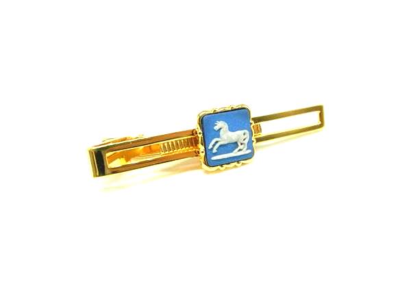 WEDGWOOD ウェッジウッド ジャスパー ネクタイピン タイクリップ アクセサリー 紳士 メンズ ゴールド系×ライトブルー系 DM2988