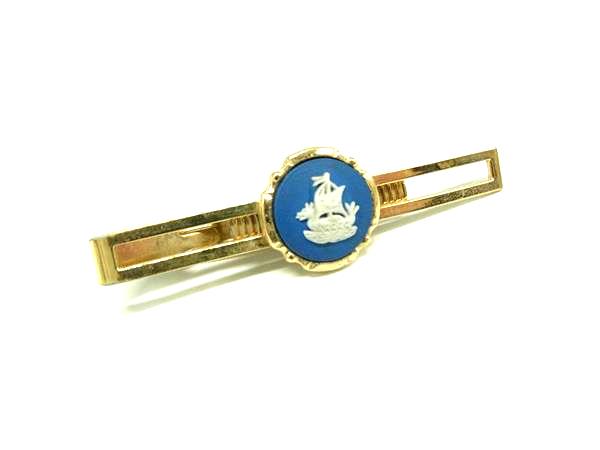 WEDGWOOD ウェッジウッド ジャスパー ネクタイピン タイクリップ アクセサリー 紳士 メンズ ゴールド系×ブルー系 DM3019