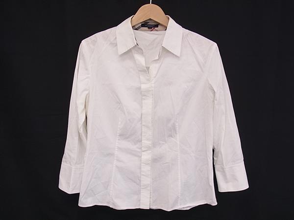 BURBERRY バーバリー コットン×ポリウレタン 長袖 シャツ トップス サイズ 42 洋服 レディース ライトベージュ系 DM3319