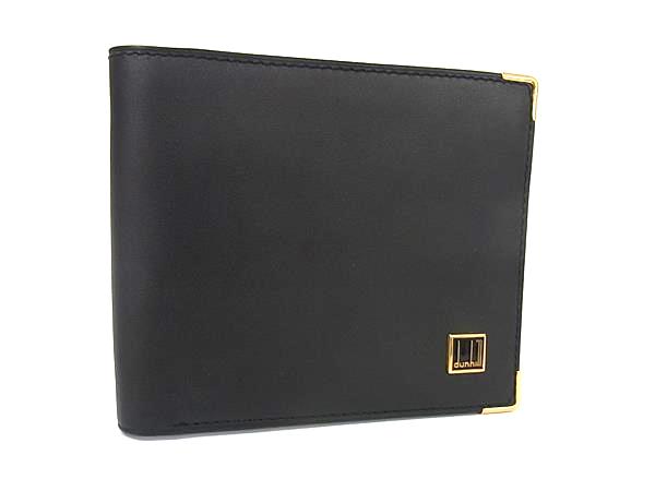 ■美品■ dunhill ダンヒル コンフィデンシャル レザー 二つ折り 財布 ウォレット 札入れ カード入れ メンズ ブラック系 DM4150