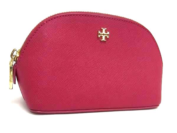 ■美品■ TORY BURCH トリーバーチ レザー マルチポーチ マルチケース メイクポーチ 化粧ポーチ レディース ワインレッド系 DM4245