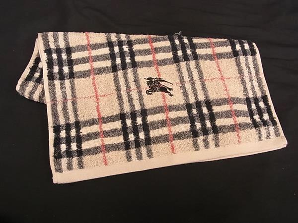 ■美品■ BURBERRY バーバリー ノバチェック コットン100％ フェイスタオル メンズ レディース ベージュ系 DM4322