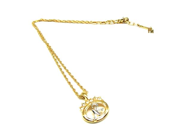 乐天商城 - ■極美品■ NINA RICCI ニナリッチ ラインストーン ネックレス ペンダント アクセサリー レディース ゴールド系×シルバー系 DJ2630