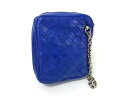 BOTTEGA VENETA ボッテガヴェネタ イントレチャート レザー ポーチ マルチケース 小物入れ レディース ブルー系 DJ8553