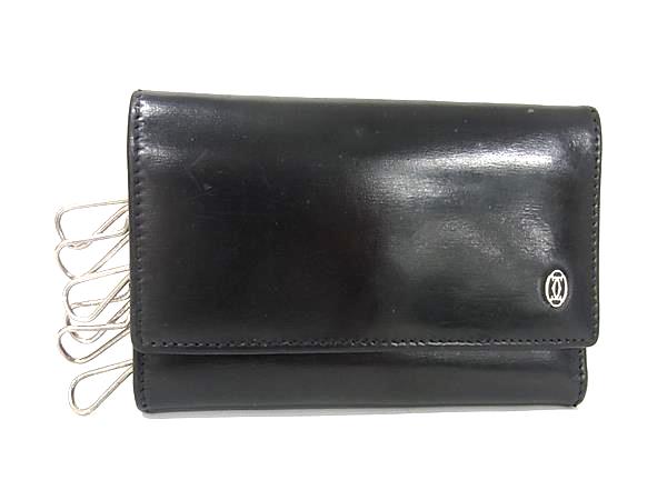 Cartier カルティエ パシャ レザー 6連 キーケース 鍵入れ メンズ レディース ブラック系 DM4220