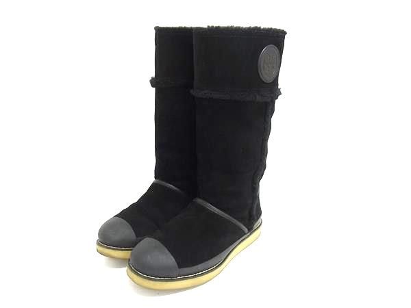 ■美品■ TORY BURCH トリーバーチ スエード ブーツ 靴 シューズ メンズ レディース ブラック系 カジュアル 通勤 中古 DM4253