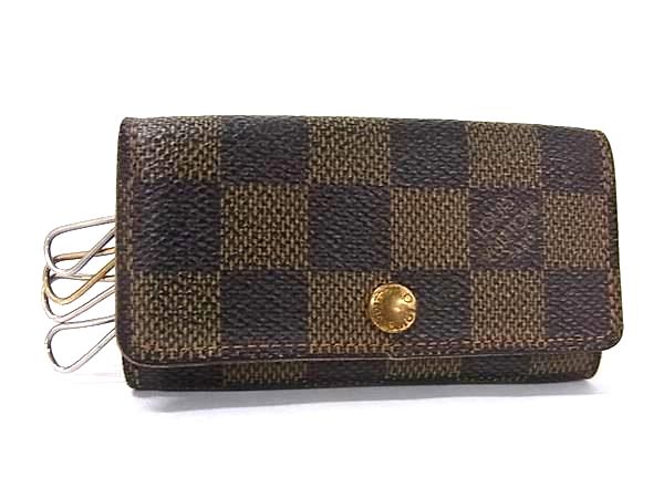 LOUIS VUITTON ルイヴィトン N62631 ダミエ ミュルティクレ4 4連 キーケース 鍵入れ レディース メンズ ブラウン系 DM5160